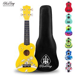 Honsing Kids Ukulele,Soprano Ukulele Beginner,Hawaii kids Guitar Uke Basswood 21 inches with Gig ...