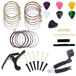 Borya Guitar Accessories Kit All-in 1 Guitar Tool Changing Kit Including Guitar Picks, Capo, Aco ...