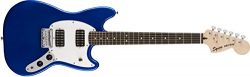 Squier by Fender Bullet Mustang HH Short Scale Beginner Electric Guitar – Blue