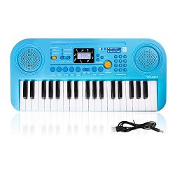 TWFRIC Kids Piano Keyboard, 37 Keys Dual-Speakers Piano for Kids LCD Screen Display Portable Key ...