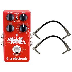 TC Electronic 960661001 Hall of Fame 2 Electric Guitar Reverb Effects Pedal with a Pair of Pedal ...