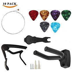 Z ZAFFIRO 10 PCS Guitar Accessories Kit Guitar Tool Kit Including Guitar String Guitar Picks Cap ...