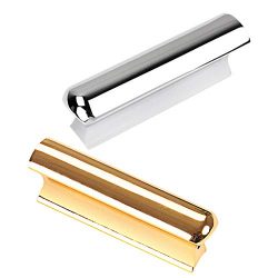 Baosity 2pcs Stainless Steel Tone Bar Lap Slide for Guitar Playing Performance