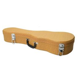 Student 24″ Concert Python Pattern Leather Ukulele Case Classic Hard Case (Yellow)