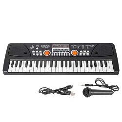 Kids Keyboard Piano, 49 Key Music Piano Keyboard, Portable Electronic Keyboard with Microphone f ...