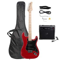 ISIN Full Size Electric Guitar for Music Lover Beginner with Amp and Accessories Pack Guitar Bag ...