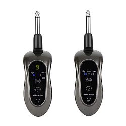 ARCHEER UHF Wireless Guitar System Rechargeable 10 Channels Audio Transmitter Receiver for Elect ...