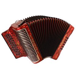 Hohner Corona Xtreme II 34-Button Accordion, GCF, Pearl Red