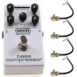 MXR M87 Bass Compressor Effects Pedal Bundle with 4 MXR Right Angle Patch Cables