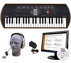 Casio SA-76 EDP Personal Keyboard Package with Closed-Cup Headphones, Power Supply and Instructi ...