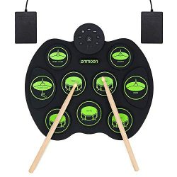 ammoon Electronic Drum Set, Roll Up Drum Kit 9 Drum Pads 2 Foot Pedals for Kids Children Beginne ...