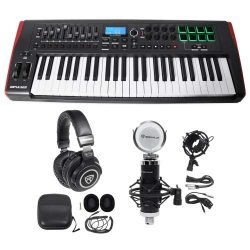 Novation IMPULSE 49-Key Ableton Live MIDI USB Keyboard Controller+Headphones+Mic