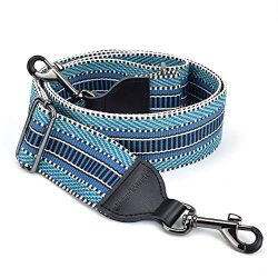 CLOUDMUSIC Banjo Strap Guitar Strap For Handbag Purse Jacquard Woven With Leather Ends And Metal ...