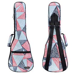 CLOUDMUSIC National Hawaiian Ukulele Bag Ukulele Case (Concert, Triangle Mosaic Pattern)