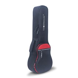 Crossrock Baritone Ukulele Bag with 10mm padded and Padded Strap in Black&Red