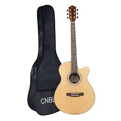 40 inch Acoustic Guitar Mahogany Cutaway Six Steel String Guitars Kit with Gig Bag for Beginner  ...