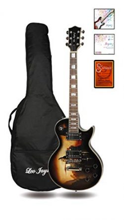 Leo Jaymz 24.75″ Single Cut Curved Top Electric Guitar – with Castle Falls Graphic o ...