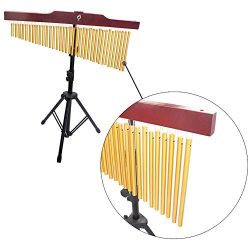 QuTess Concert Bar Chimes 36-Tone Bar Chimes Single-row Wind Chime Musical Percussion Instrument ...