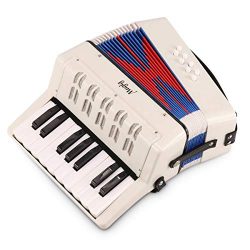 Mugig Accordion, Educational MKA-2 17 Key Keyboard Piano Accordion with adjustable Straps, Solo  ...