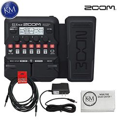 Zoom G1X Four Guitar MultiEffects Processor with Expression Pedal + (1) 20ft Instrument Cable +  ...