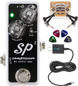 Xotic SP Compressor Guitar Effects Pedal Bundle with Blucoil Slim 9V 670ma Power Supply AC Adapt ...