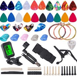 Guitar Accessories Kit Include Guitar Strings, Guitar Picks,Guitar Bridge Nut & Saddle，Brid ...