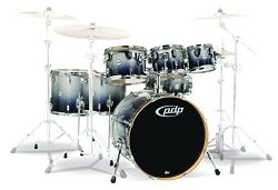 PDP By DW 7-Piece Concept Maple Shell Pack with Chrome Hardware Silver to Black Fade