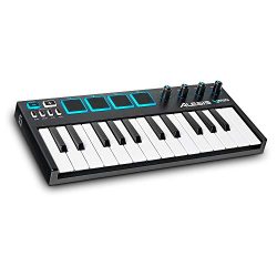 Alesis VMini | Portable 25-Key USB MIDI Keyboard Controller with 4 Backlit Sensitive Pads, 4 Ass ...