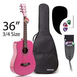 Acoustic Guitar Bundle Junior (Travel) Series by Hola! Music with D’Addario EXP16 Steel St ...