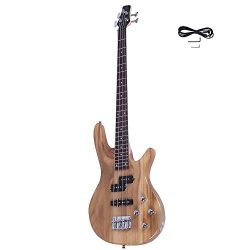 GLARRY IB Bass Guitar Full Size 4 String Exquisite Stylish Bass with Power Line and Wrench Tool  ...