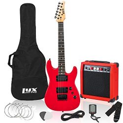 LyxPro 36 Inch Electric Guitar and Starter Kit Bundle for Kids with 3/4 Size Beginner’s Gu ...