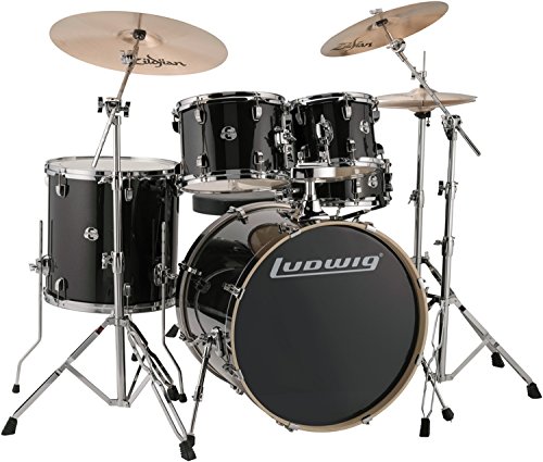 Ludwig Element Evolution 5-Piece Drum Set with Zildjian ZBT Cymbals – 22 Inches – Bl ...