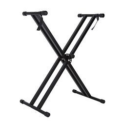 Keyboard Stand, Portable X-Style Keyboard Stand Double Braced Music Electric Organizer Holder Ad ...