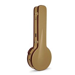 Crossrock CRW700BJ Hardshell Deluxe Banjo Case, Arch-top Wooden, Gold Tweed (CRW700BJTW)