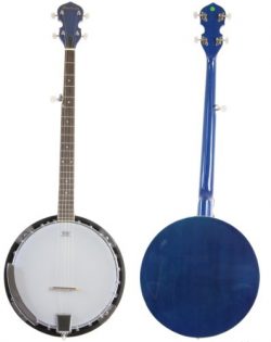 Jameson Guitars, Blue Jameson 5 String Banjo with Closed Back and Geared 5th Tuner, Right (BJ005 ...