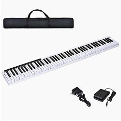 Costzon 88-Key Portable Electronic Piano, with a Black Handbag, 88-Key Full Size Digital Piano,  ...