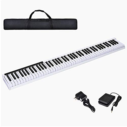 Costzon 88-Key Portable Electronic Piano, with a Black Handbag, 88-Key Full Size Digital Piano, ...