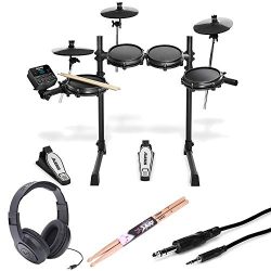 Alesis Turbo Mesh 7 Piece Electronic Drum Kit With a Pair of Drum Sticks + Samson SR350 Headphon ...