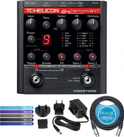 TC Helicon VoiceTone Harmony-G XT Vocal Effects Pedal Bundle with 12V Power Supply (Tip Negative ...