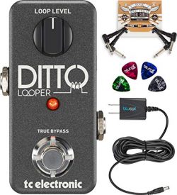 TC Electronic Ditto Looper Effects Pedal Bundled with Blucoil Slim 9V 670ma Power Supply AC Adap ...