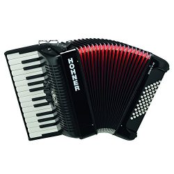 Hohner BR48B-N Bravo Piano Accordion, 26-Key/48 Bass, Black