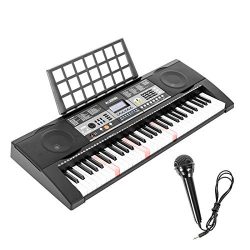 LAGRIMA LG-803 61-Key Electronic Keyboard Piano w/Light-Up Keys for Beginner(Kid & Adult), L ...