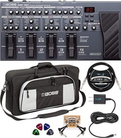 BOSS ME-80 Multi-Effects Pedal Bundle with Bag-L2 Large Instrument Bag, Blucoil Slim 9V 670ma Po ...