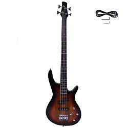 GLARRY Bass Guitar Full Size 4 String Exquisite Stylish Bass with Power Line and Wrench Tool (Su ...