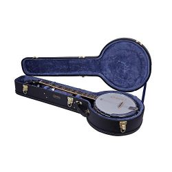 Crossrock CRW600BJBK 5 String Resonator Banjo Case, Multi-layer Wood Case, Black