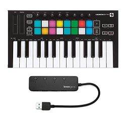 Novation Launchkey Mini MK3 25 Mini-Key MIDI Keyboard with Knox Gear 4-Port USB 3.0 Hub (2 Items)