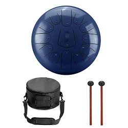 Niome 12 Inch Steel Tongue Drum 13 Notes Black w/Travel Bag and Mallets,Tank Drum Chakra Drum,Pe ...