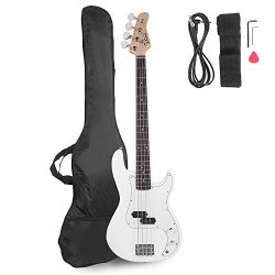 Glarry Electric Bass Guitar Full Size 4 String Rosewood Basswood Fire Style Exquisite Burning Ba ...