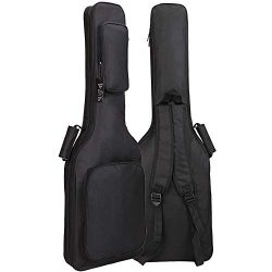 GLEAM Electric Guitar Gig Bag – Thicker 0.3 Inch Sponge Padding with Two Large Pockets Wat ...