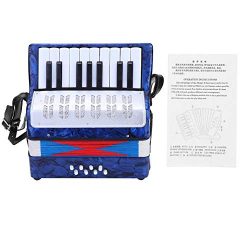 Bnineteenteam 17 Key 8 Bass Piano Accordion with a Manual Suitable for Beginners(Dark Blue)